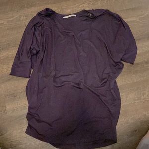 Deep purple, stretchy casual top, batwing style.